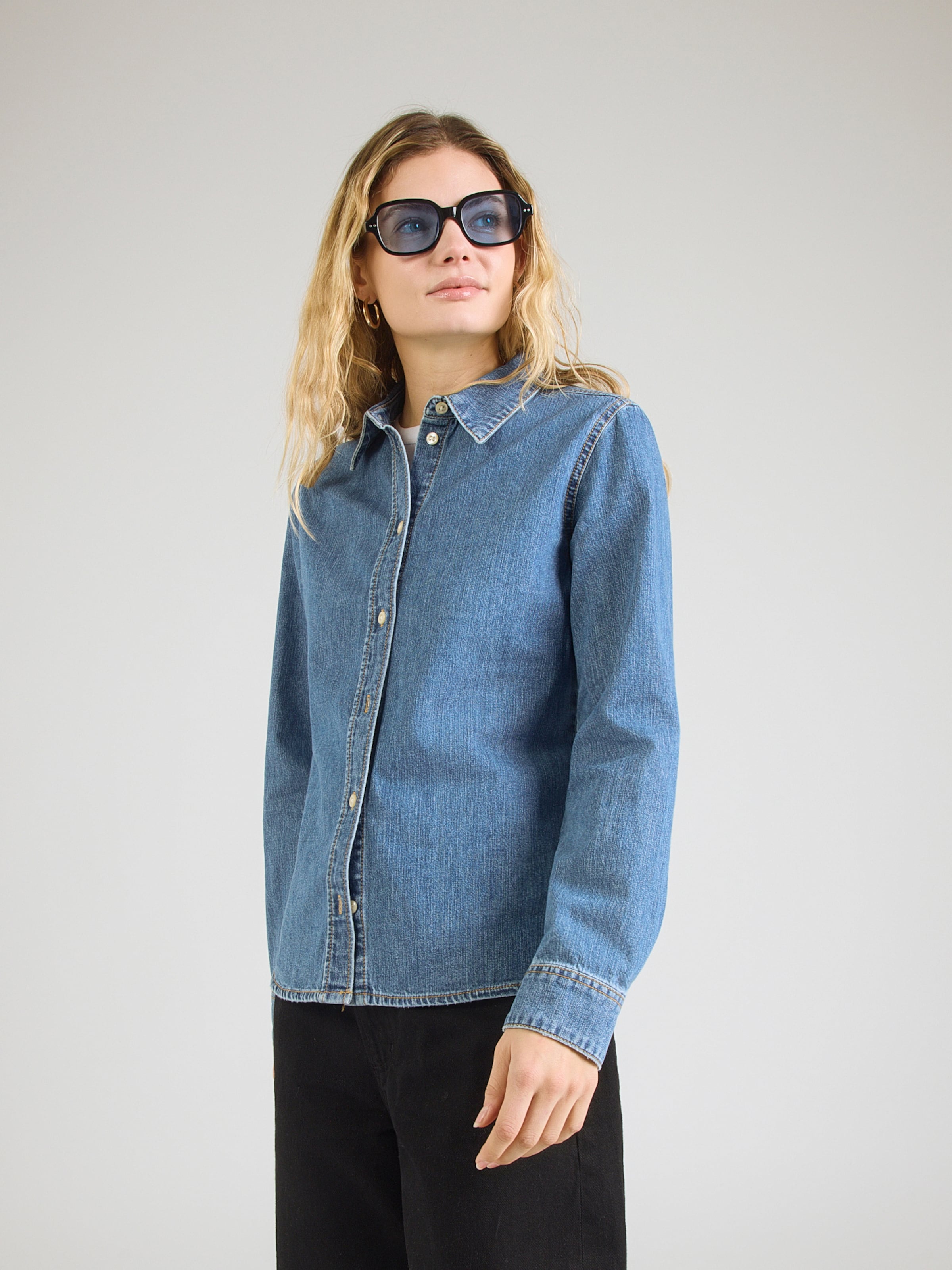 JJXX Blouse 'JXROSE' in Blue Denim | ABOUT YOU