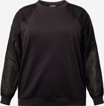 ONLY Carmakoma - Sweatshirt 'JANIA' em preto: frente