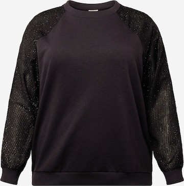 ONLY Carmakoma Sweatshirt 'JANIA' in Black: front