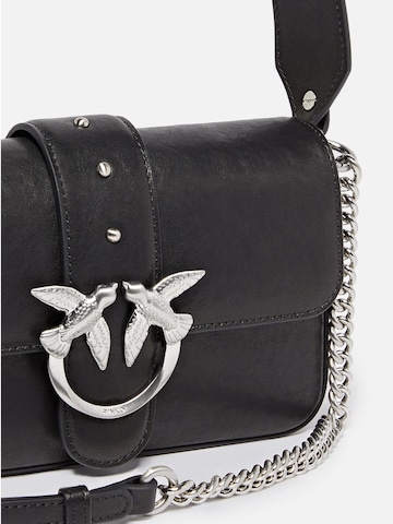 PINKO Schoudertas 'Pinko Sac Rabat Love One Slouchy Zip Mini Vite Noir' in Zwart