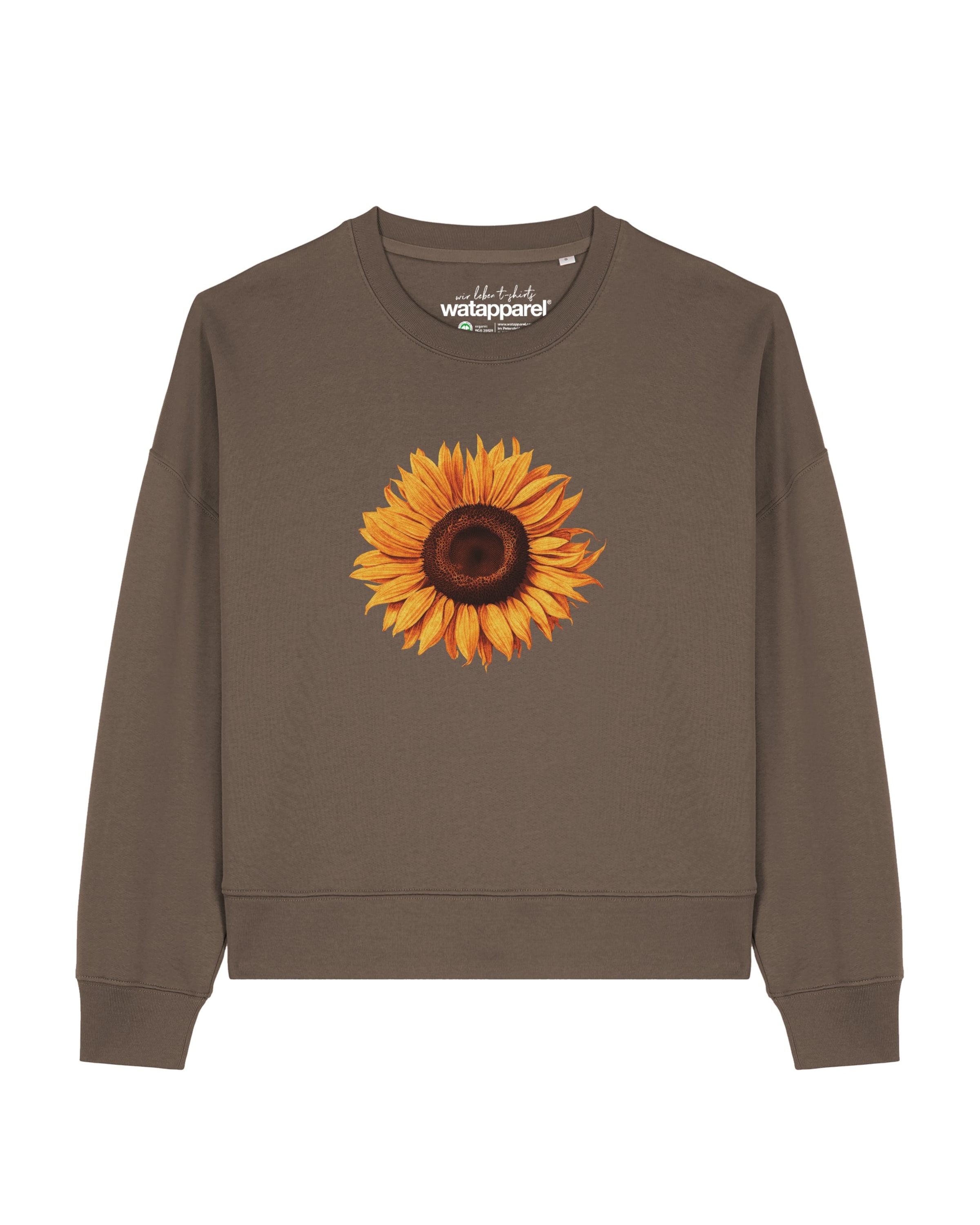 Felpa 'Sonnenblume ' di Watapparel in marrone: frontale