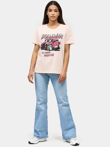 Recovered T-Shirt 'No Roads Required Hummer' in Pink