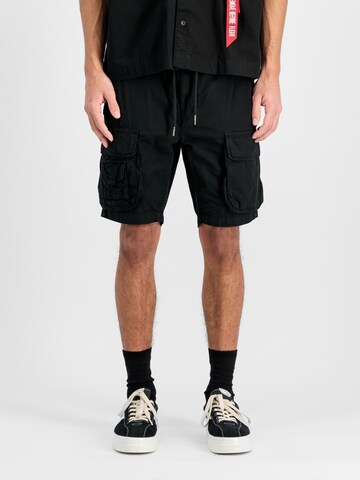 ALPHA INDUSTRIES Обычный Брюки-карго 'Aloha' в Черный: спереди