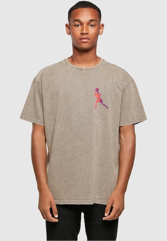 Merchcode Shirt 'Tennis Woman Silhouette' in Bruin: voorkant