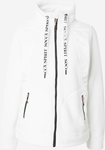 Soccx Fleecetakki värissä valkoinen: etupuoli