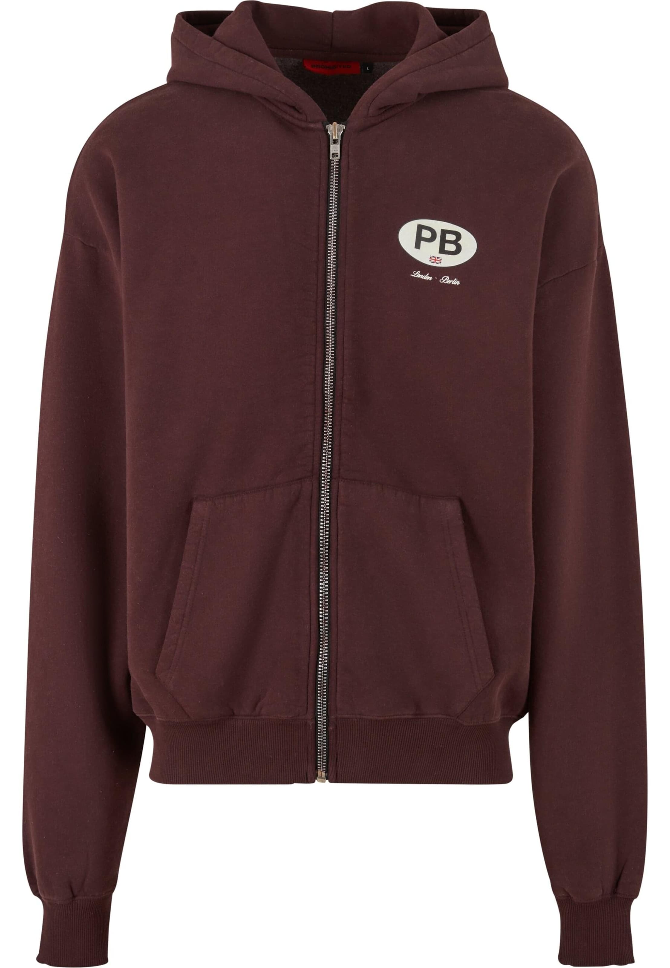 Veste de survêtement 'Ealing' Prohibited en marron : devant