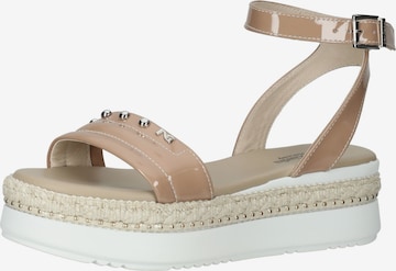 Sandales à lanières Nero Giardini en beige : devant