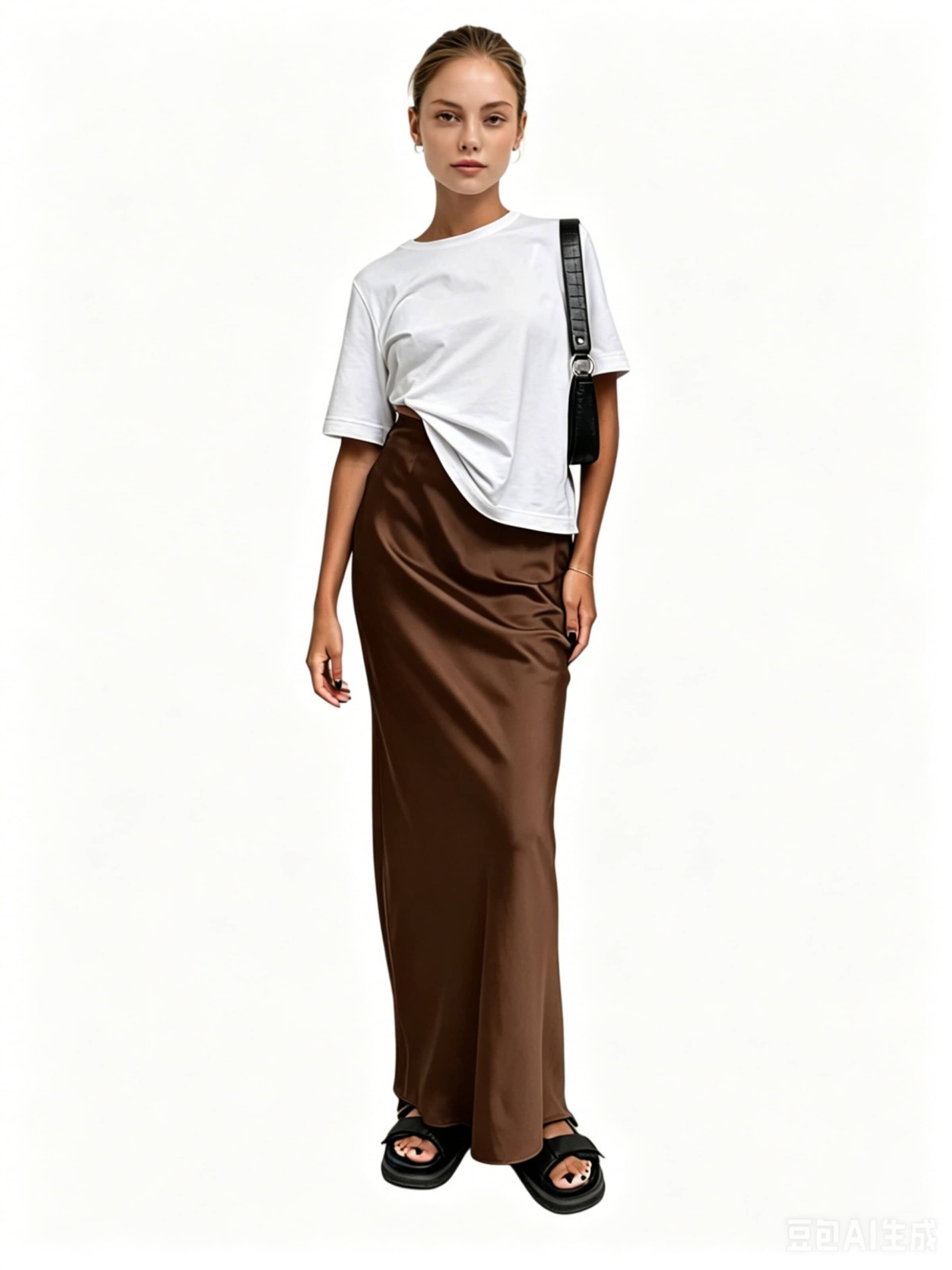 Yesfashion Skirt in Brown: front