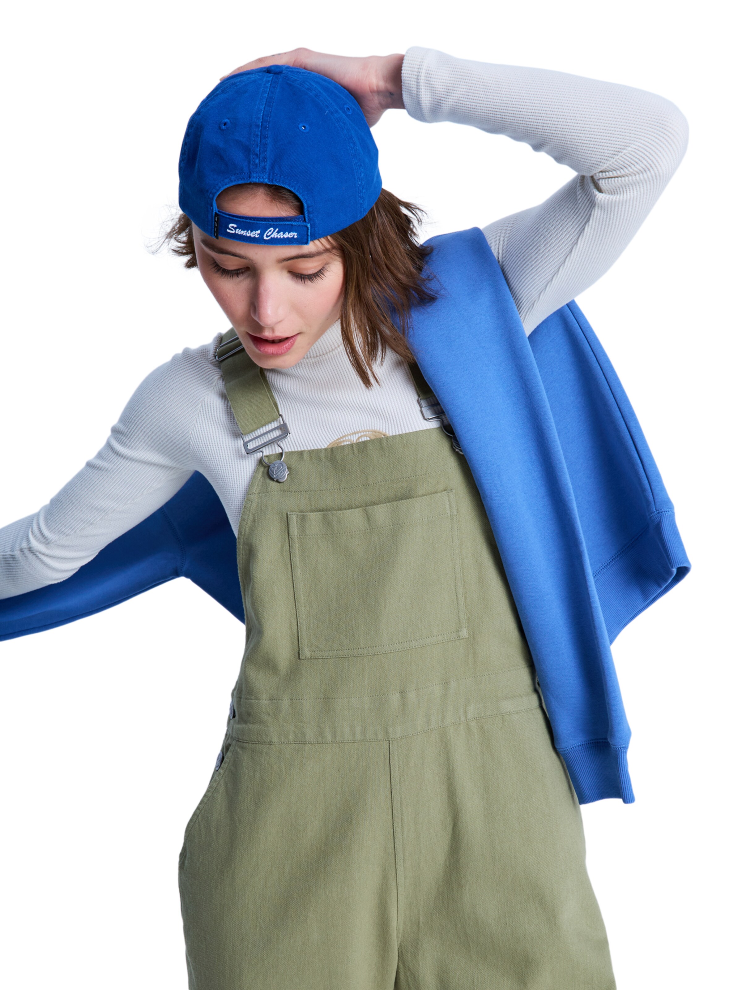 ROXY Wide Leg Latzhose in Grün