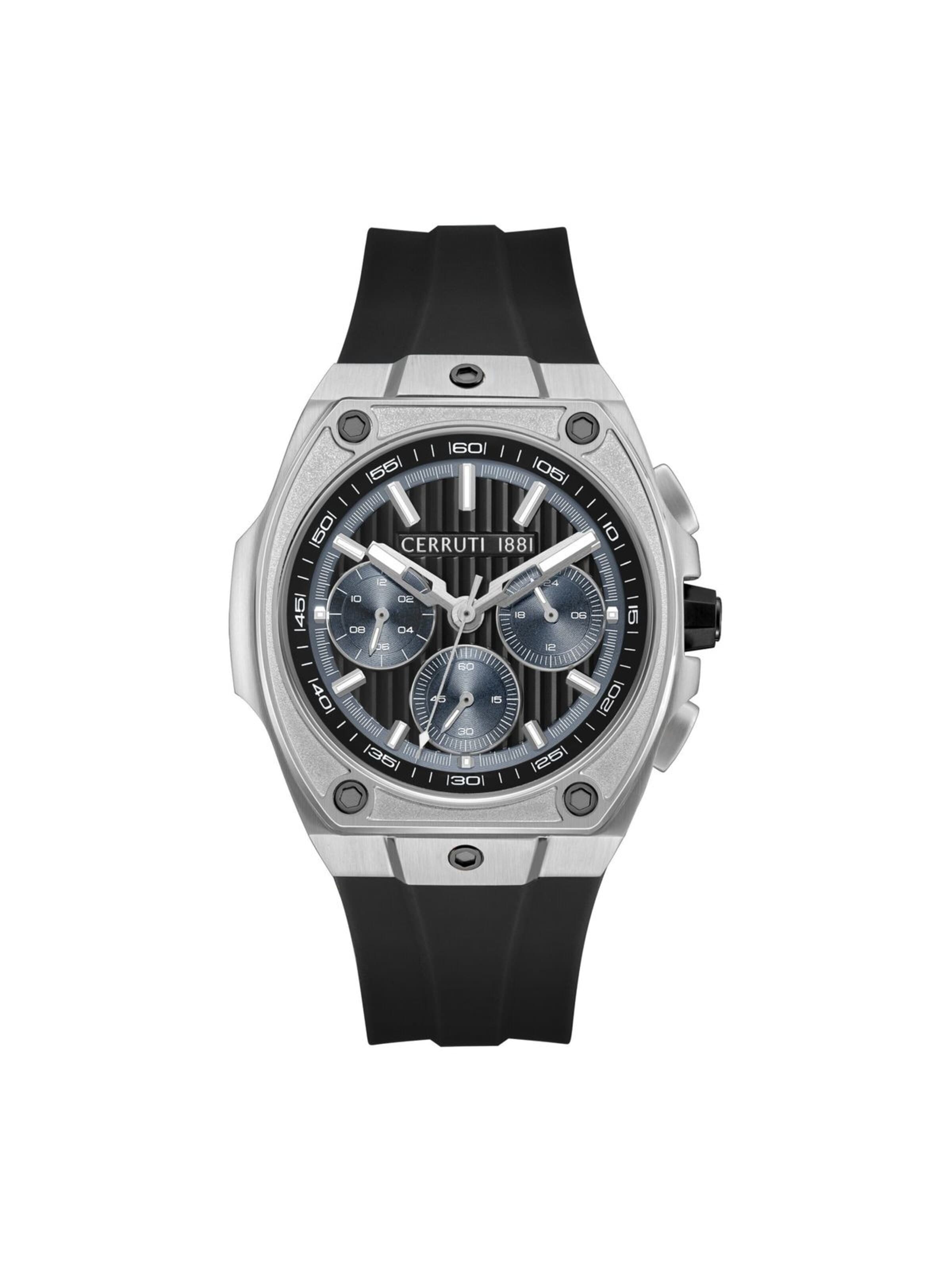 Montre à affichage analogique CERRUTI 1881 en noir : devant