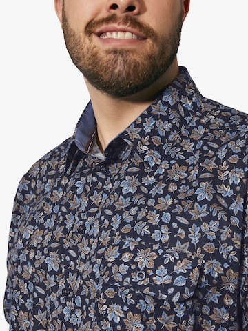 Charles Colby Comfort fit Button Up Shirt 'Duke Caspiat' in Blue