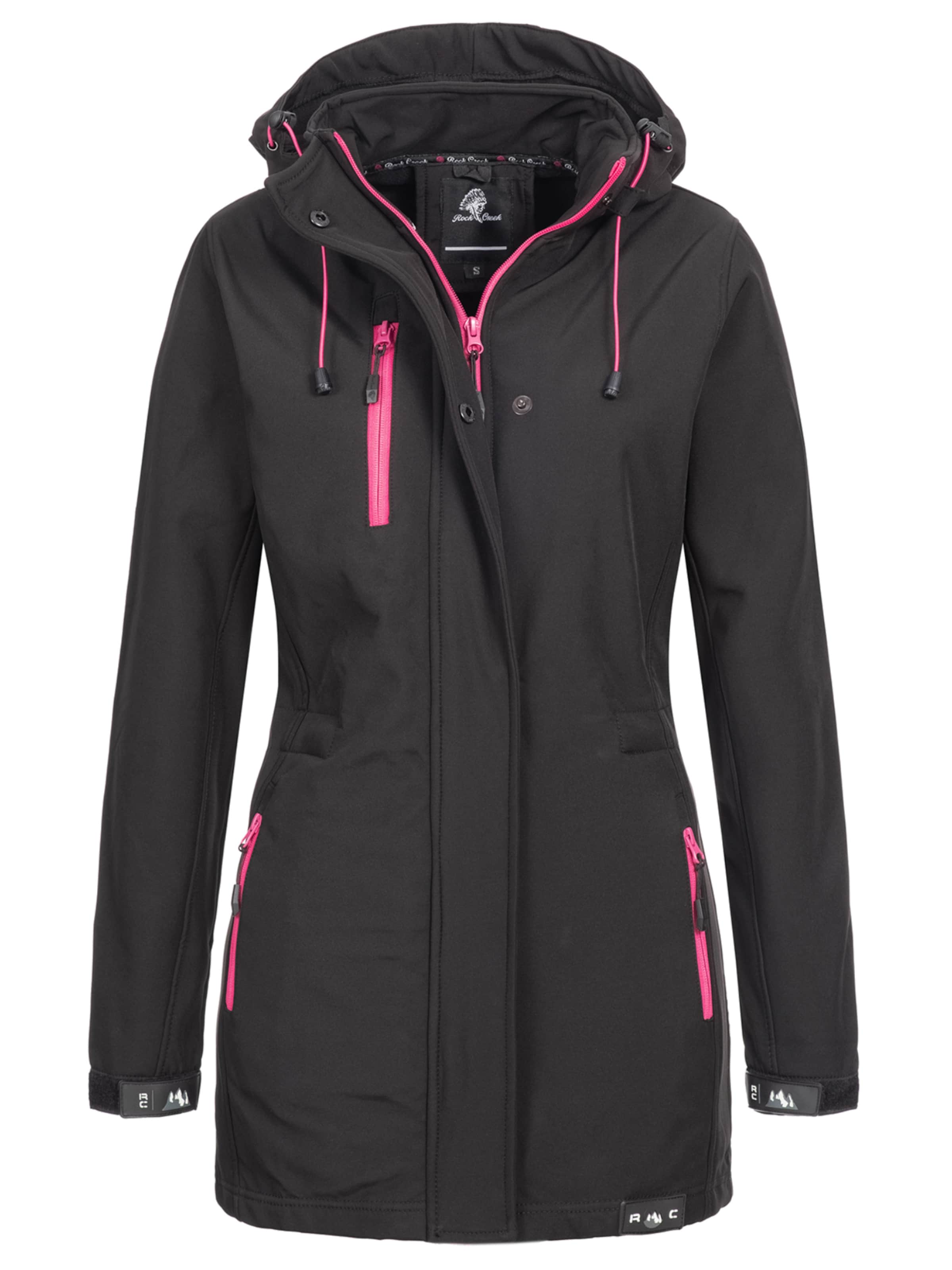 Rock Creek Outdoormantel in Schwarz: Vorderseite