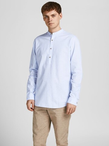 JACK & JONES Slim fit Button Up Shirt 'Summer' in Blue: front