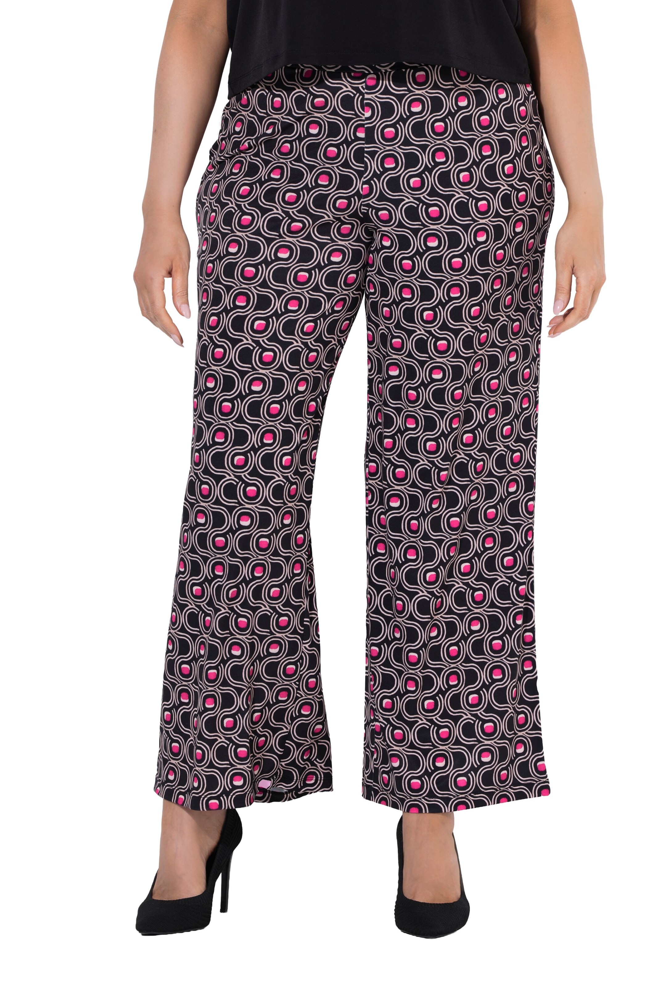 Ulla Popken Regular Broek in Zwart: voorkant