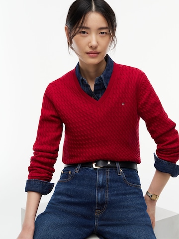 TOMMY HILFIGER Pullover in Rot
