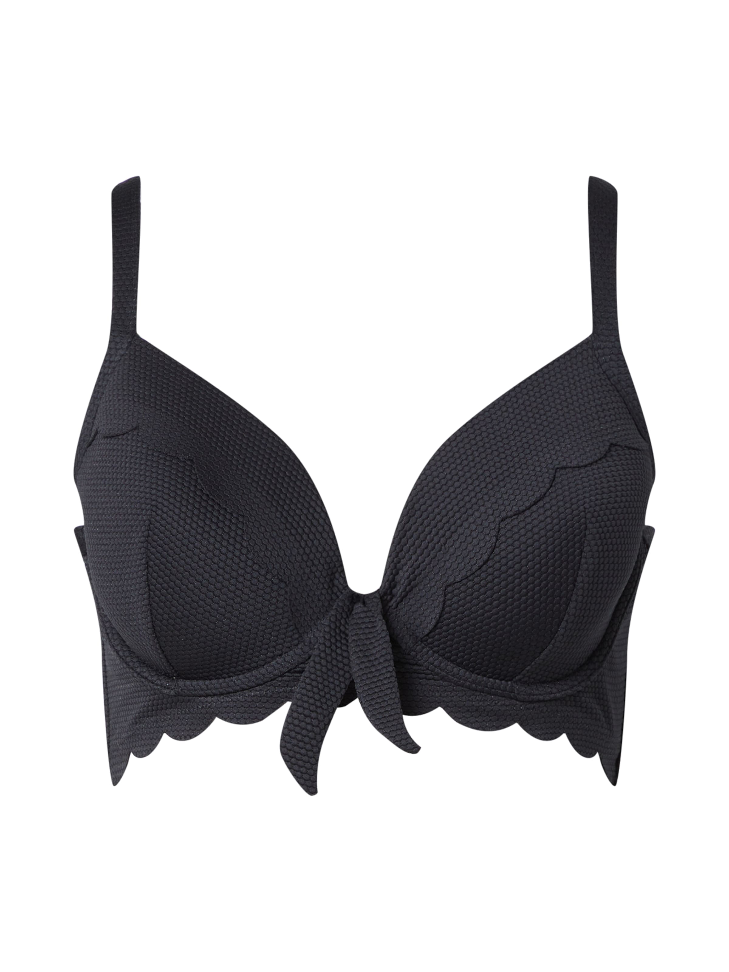 Hunkemöller T-shirt Bikini Top 'Scallop' in Black: front