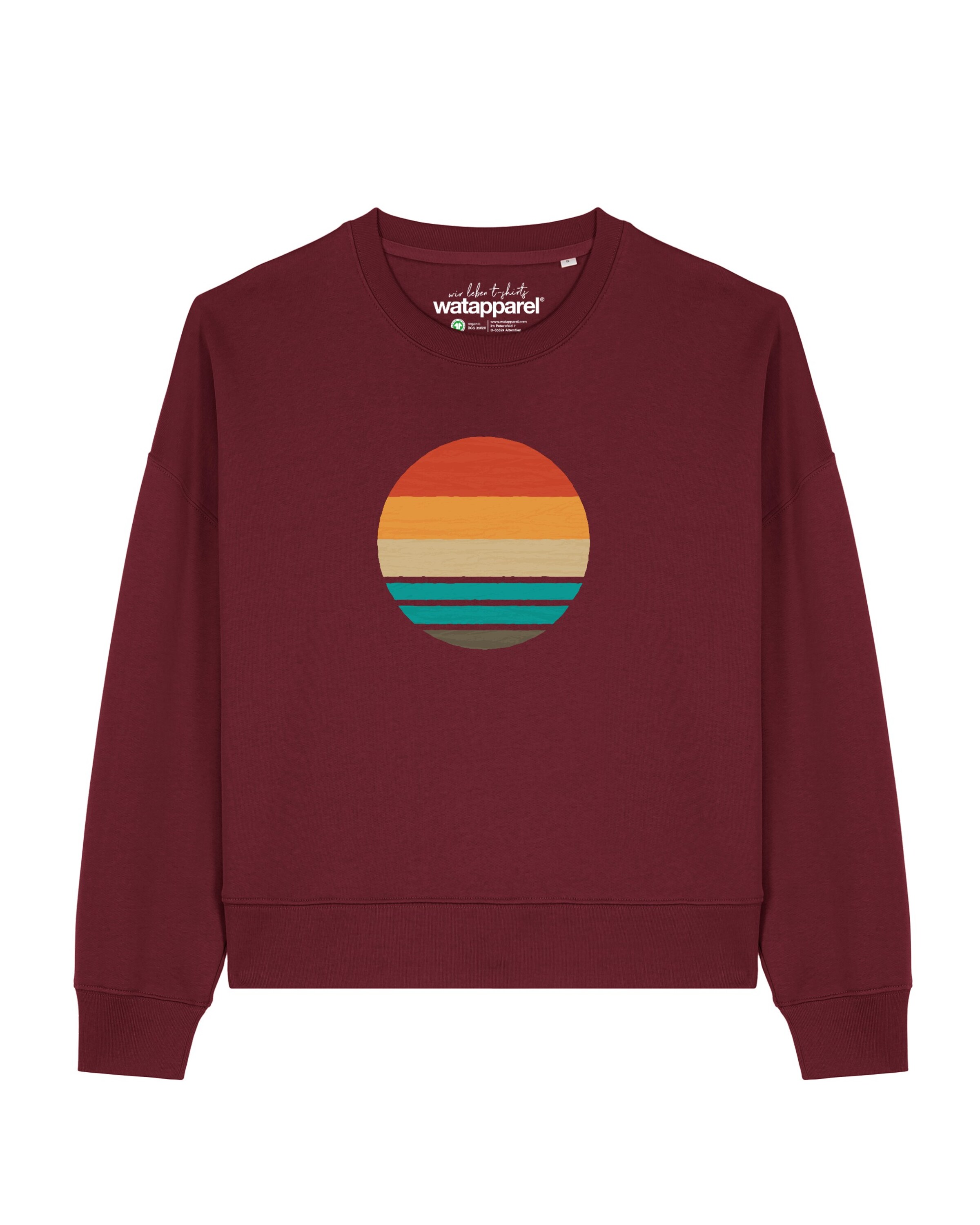 Sweat-shirt 'Retro Sunset Ocean' Watapparel en rouge : devant