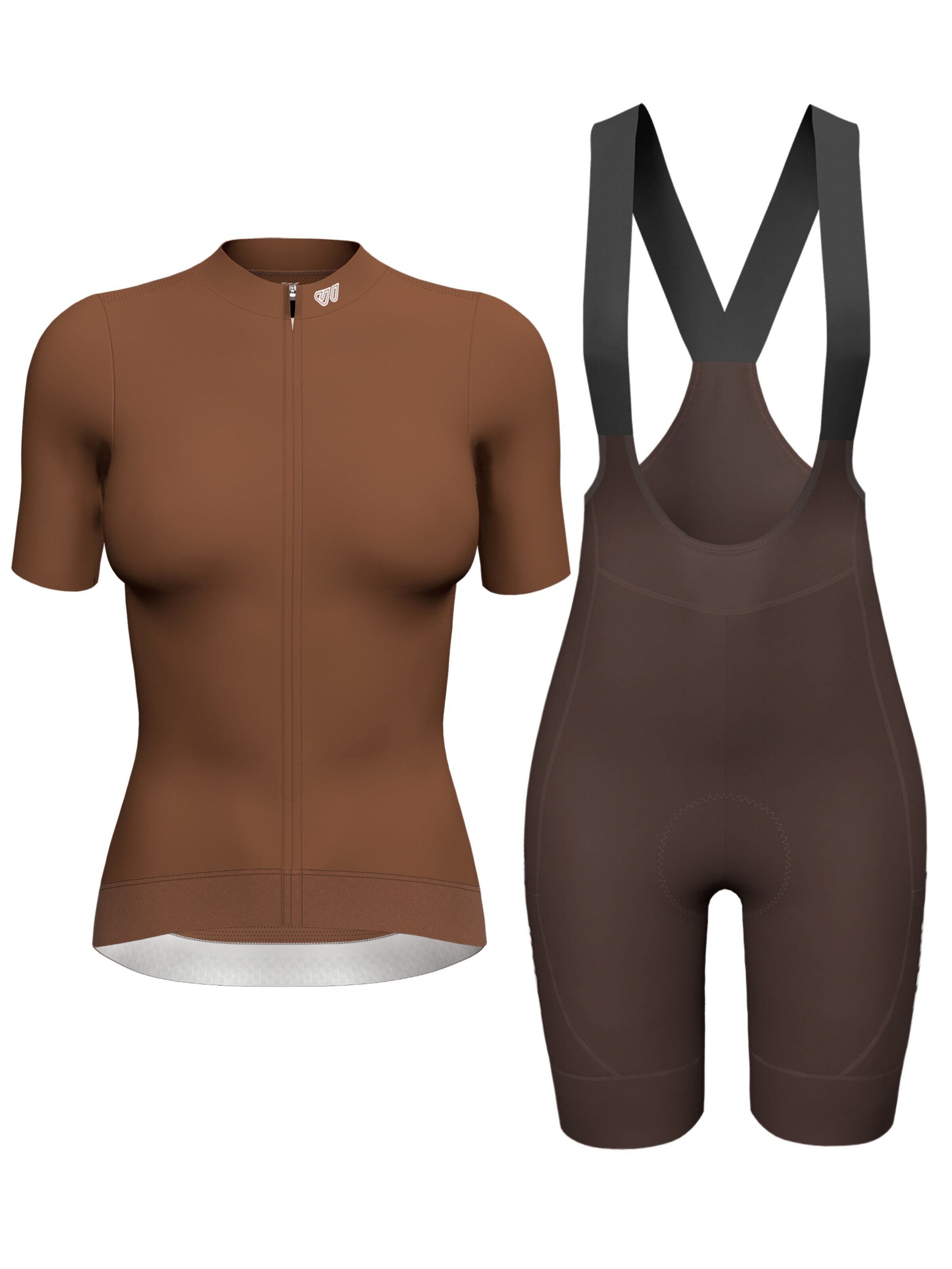 WULIBIKE Sweatsuit 'Wulibike Radsport-Set 'Monochrome Earth' in Braun' in Brown: front