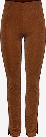 PIECES Slim fit Trousers 'LINA' in Brown: front