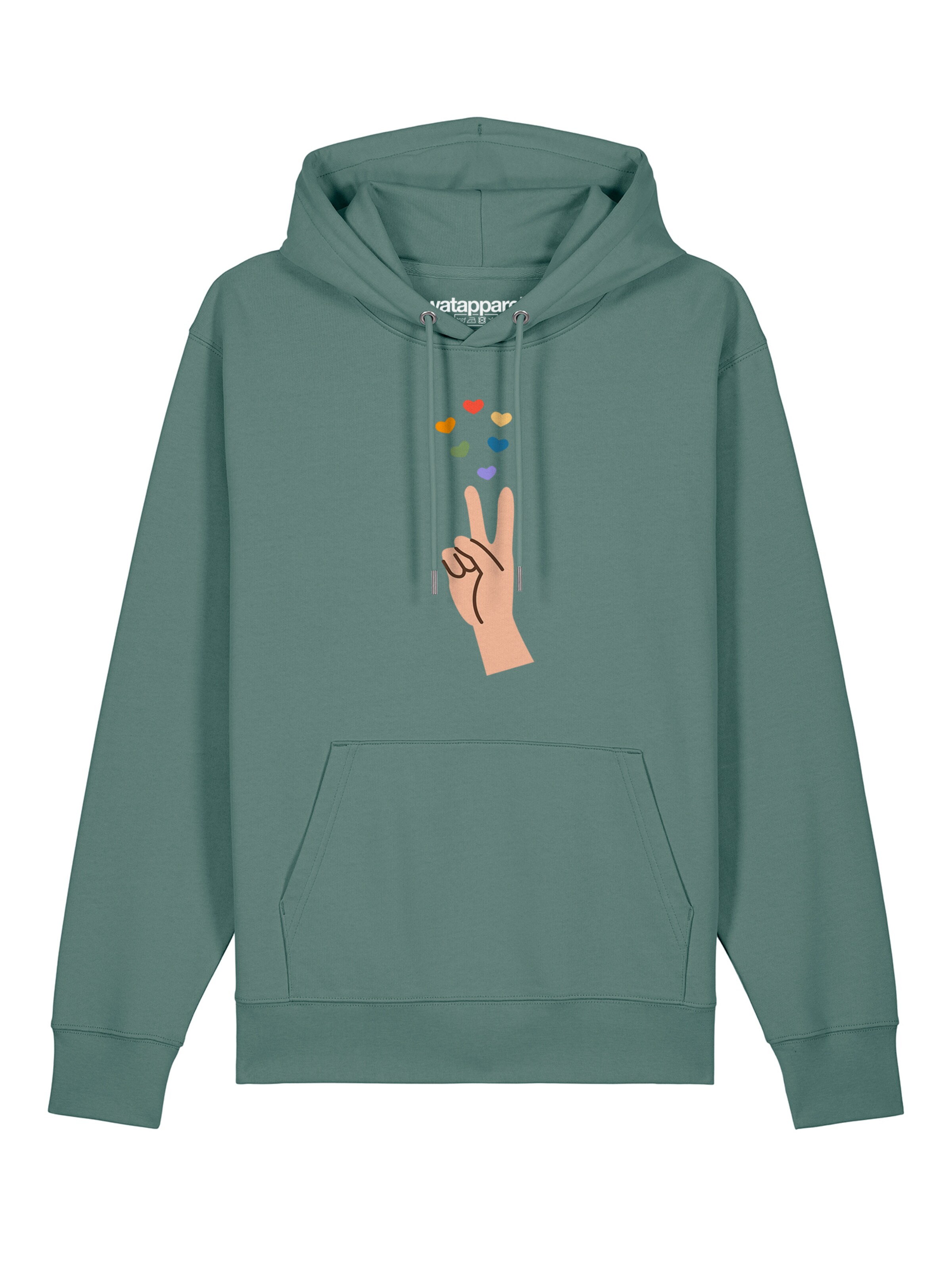 Sweat-shirt ' Spread Love ' Watapparel en vert : devant