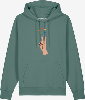Sweat-shirt ' Spread Love ' Watapparel en vert : devant