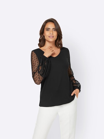 heine Blouse in Zwart: voorkant