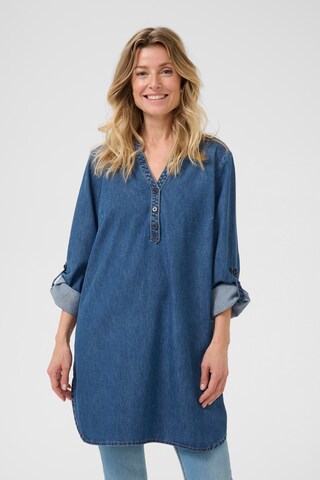 Cream Tunic 'Stelle ' in Blue: front