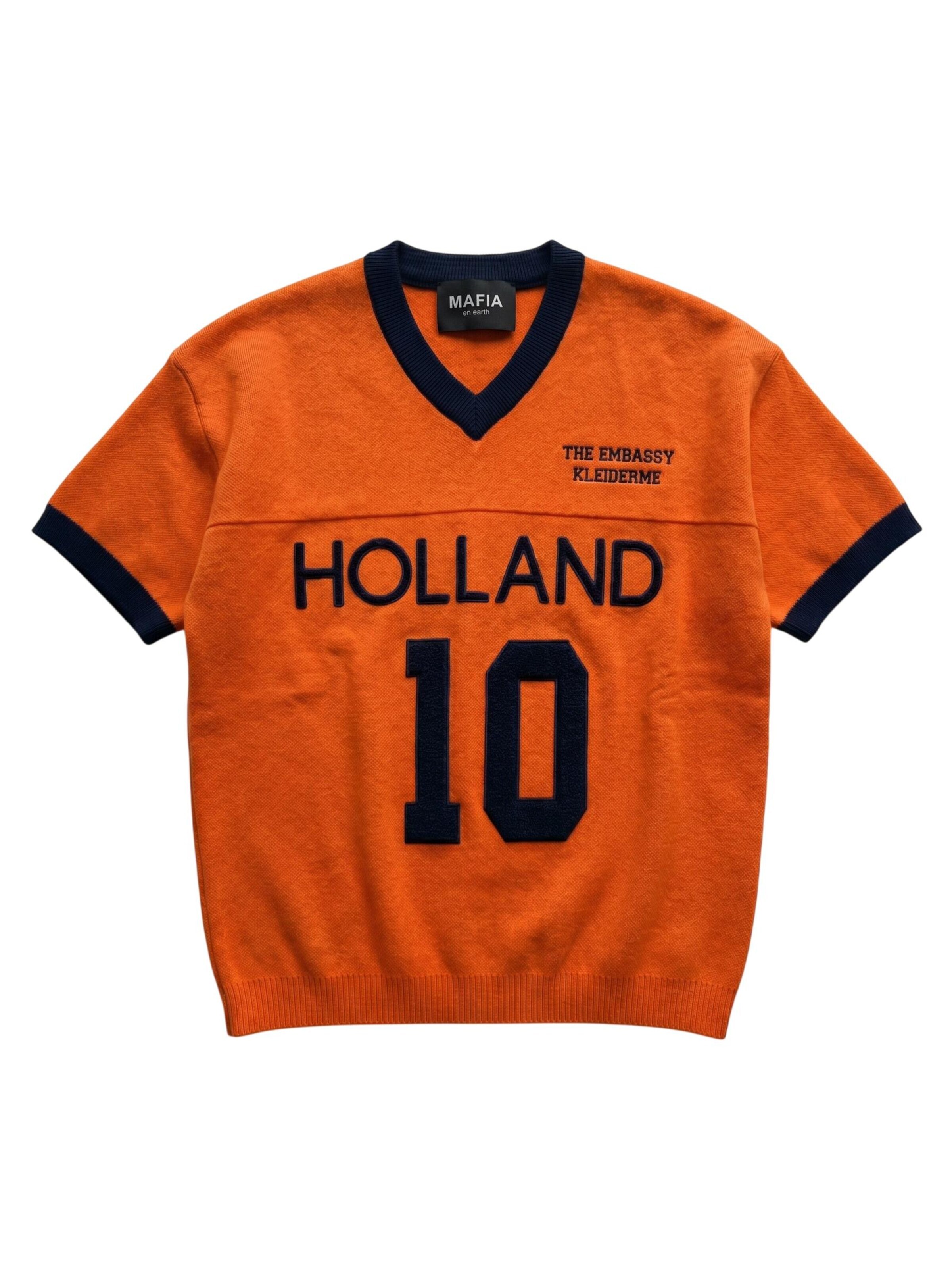 T-Shirt 'Oversize Holland Knit T-shirt - Orange' Kleidermafia en orange : devant