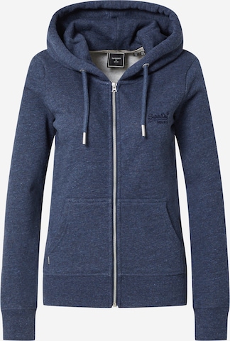 Superdry Zip-Up Hoodie in Blue: front