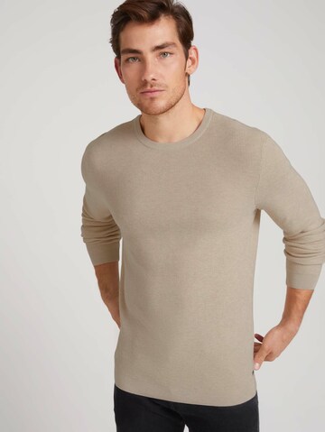 TOM TAILOR Sweater 'Fine' in Beige: front