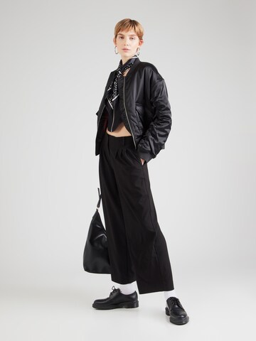 MSCH COPENHAGEN Wide leg Pleat-Front Pants 'Isabea' in Black