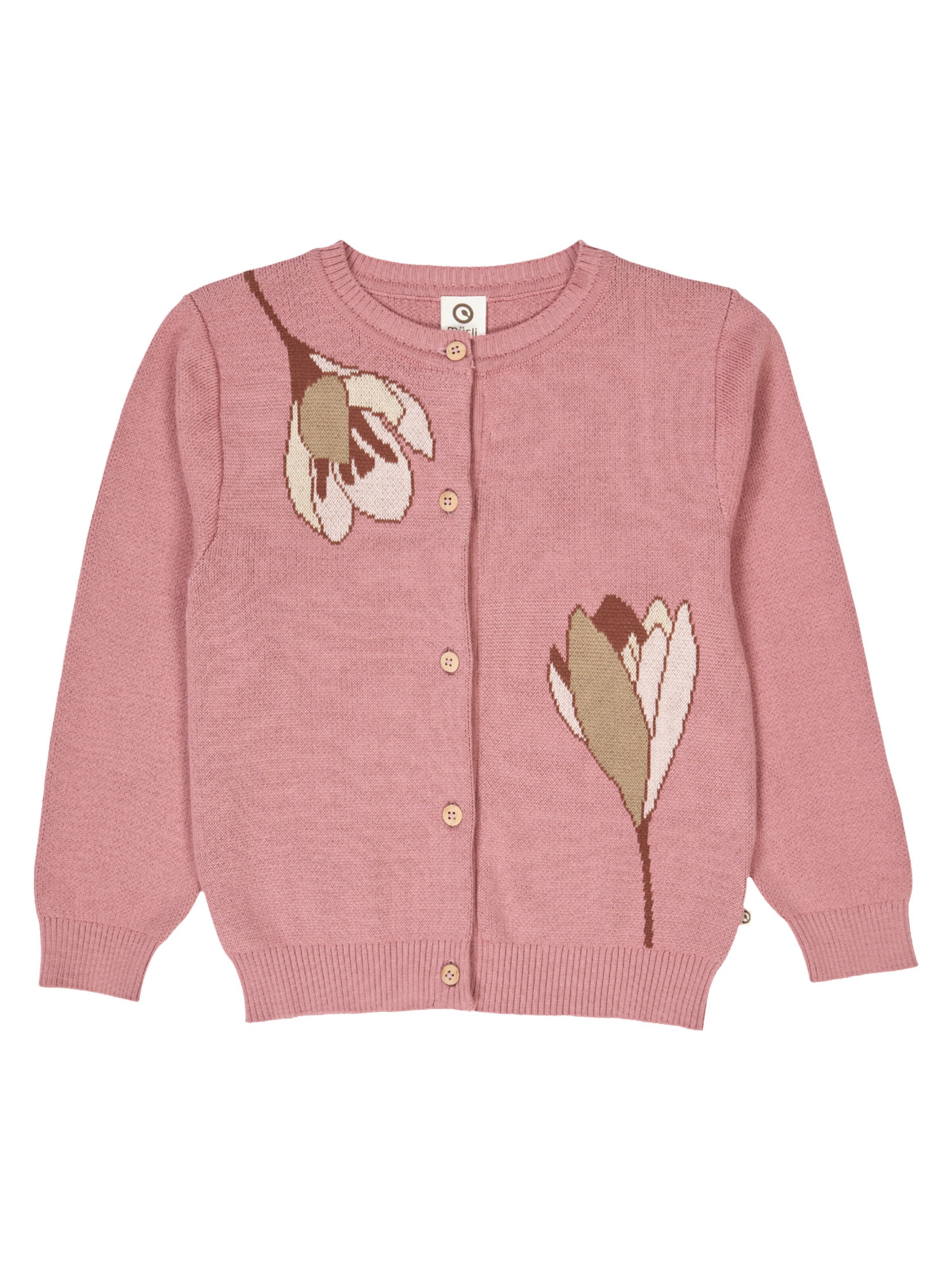 Müsli by GREEN COTTON Gebreid vest in Roze: voorkant