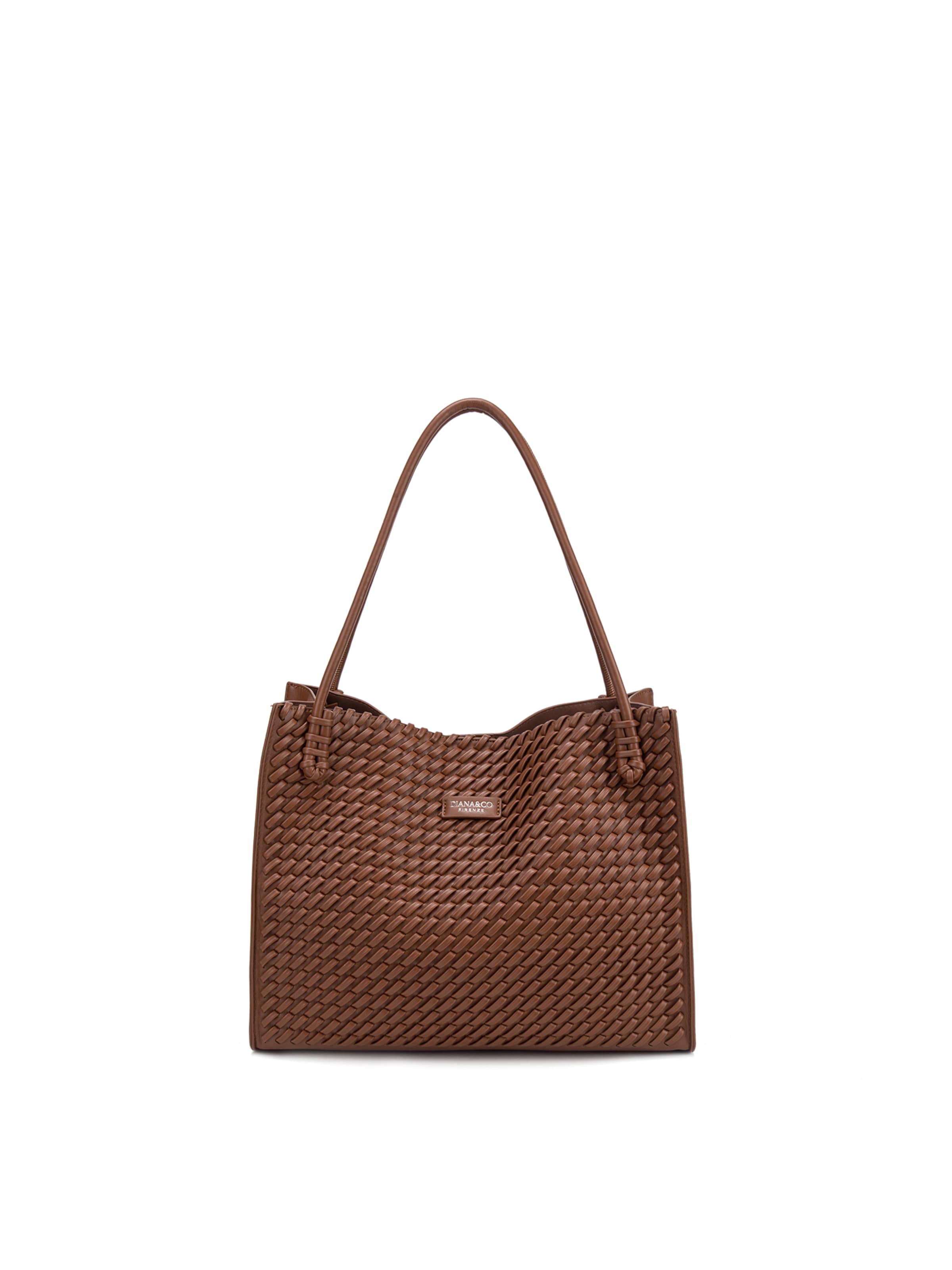 Shopper 'Borsa Shopper Silvana Elite - Pelle Vegana Intrecciata' di Diana&Co. in marrone