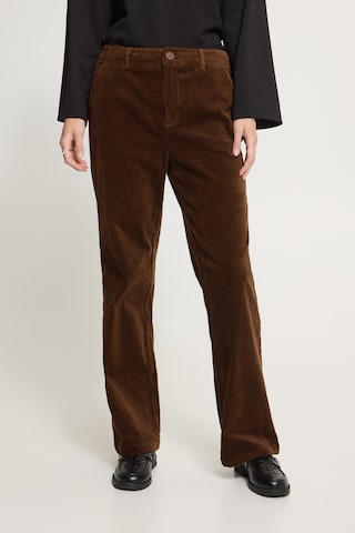Loosefit Pantalon ICHI en marron : devant