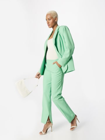 Gina Tricot Regular Trousers with creases 'Jane' in Green