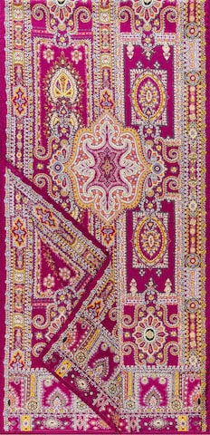 Sciarpa ' PAISLEY ARCADE ' di Roeckl in rosa: frontale