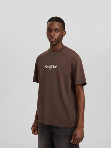 T-Shirt Bershka en marron : devant