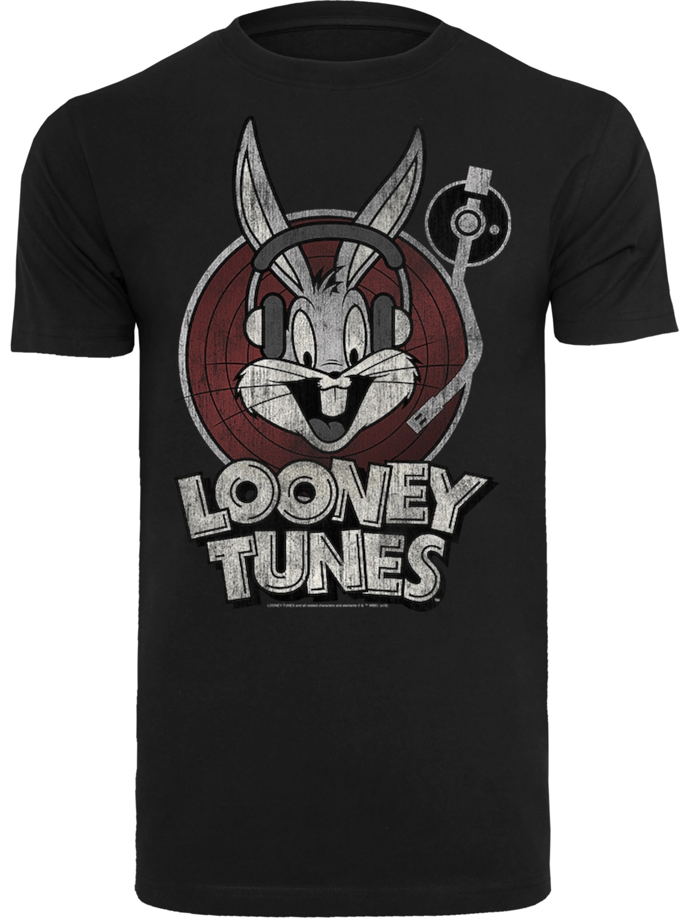 T-Shirt 'Looney Tunes Bugs Bunny' F4NT4STIC en noir : devant