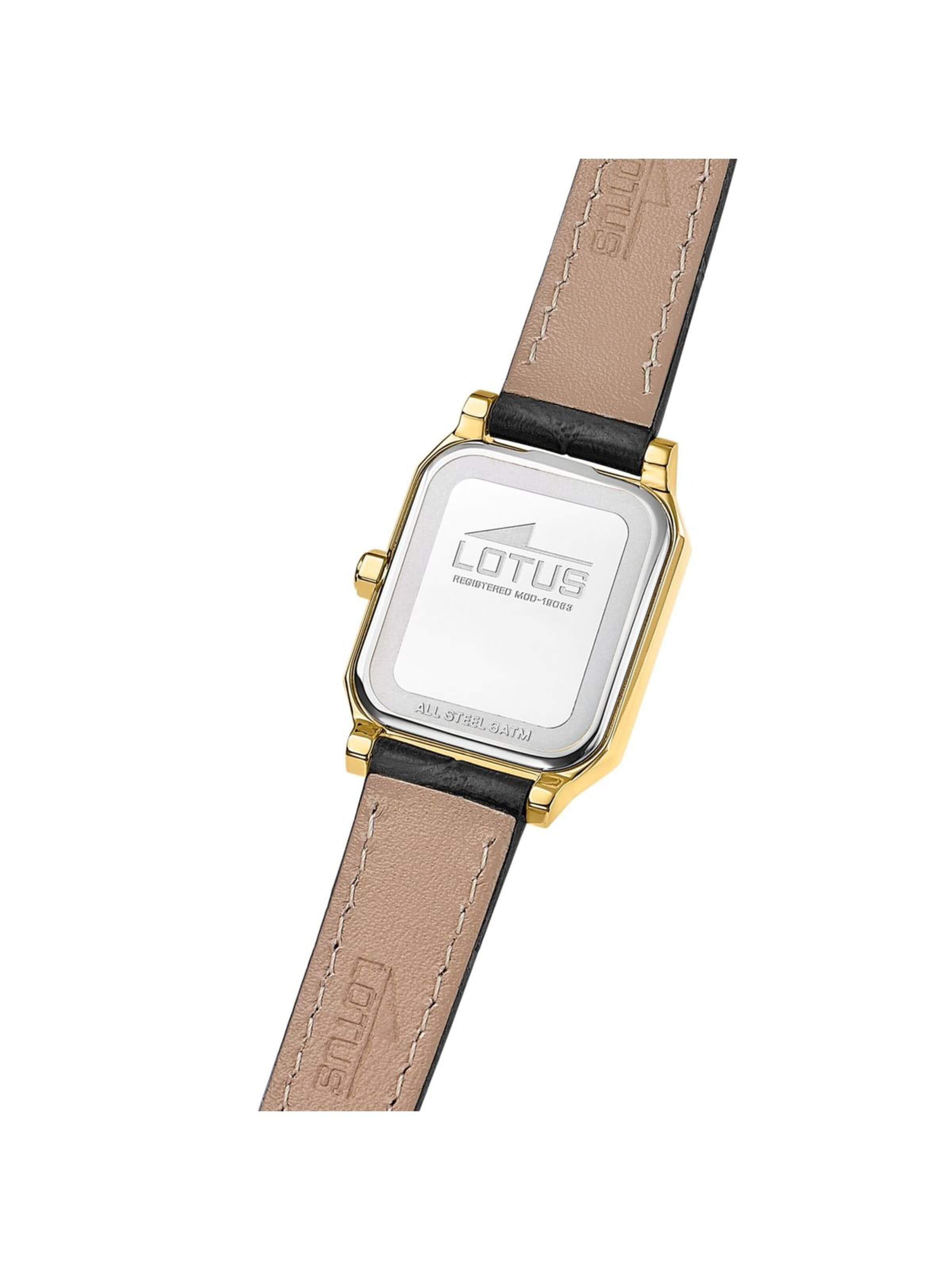 Lotus Analoog horloge in Zwart