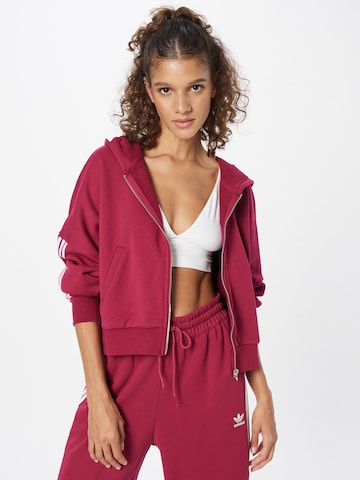 ADIDAS ORIGINALS Zip-Up Hoodie 'Adicolor Classics Relaxed' in Red: front