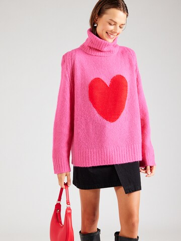 Grace Sweater 'HEART' in Pink: front