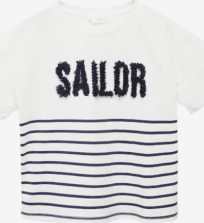 MANGO KIDS Shirt in de kleur Ecru / Navy, Productweergave