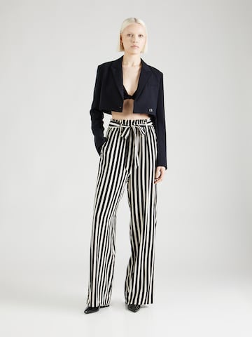 Lollys Laundry Wide leg Broek 'Vicky' in Zwart