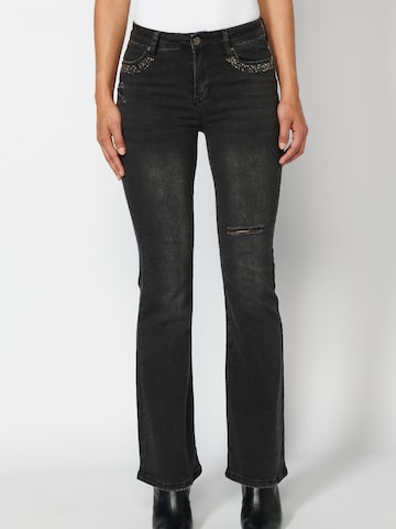 KOROSHI Regular Jeans in Black: front