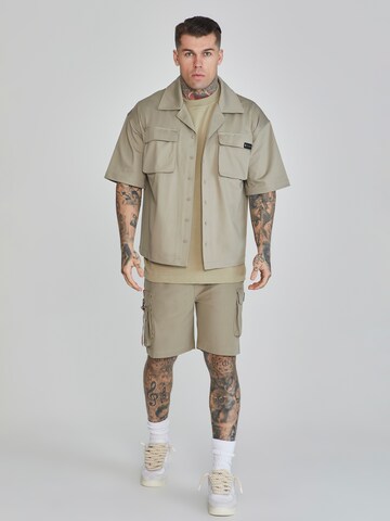 SikSilk Comfort fit Button Up Shirt in Green