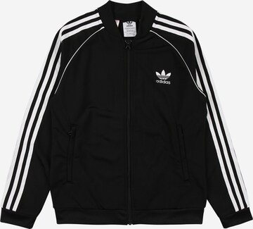 ADIDAS ORIGINALS Regular Zip-Up Hoodie 'Adicolor Sst' in Black: front