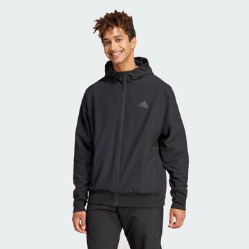 Veste de survêtement ADIDAS SPORTSWEAR en noir : devant