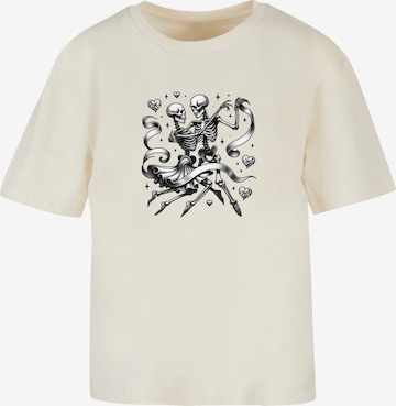 T-shirt 'Skelettpaar Tanzt Mit Band' F4NT4STIC en beige : devant