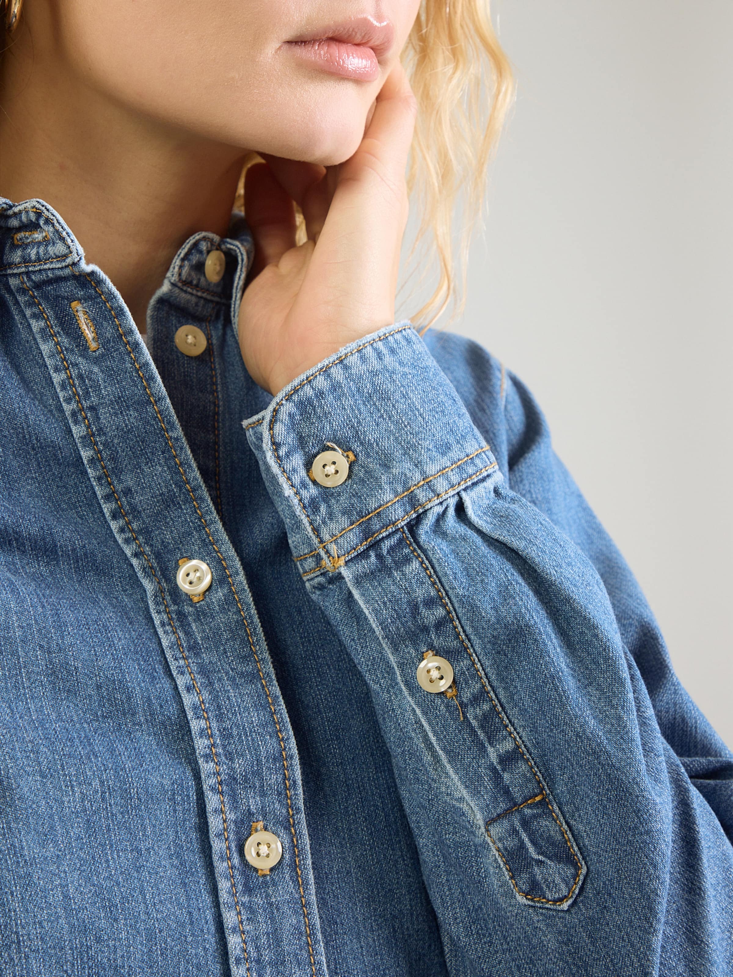 JJXX Blouse 'JXROSE' in Blue Denim | ABOUT YOU