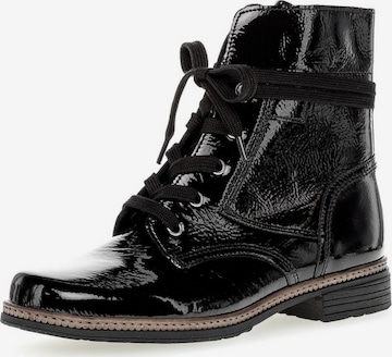 GABOR Lace-Up Ankle Boots in Black: front